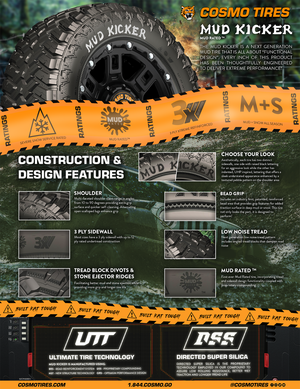 35X12.50R20 Cosmo MUD KICKER M/T 125Q 12PLY - Image 4