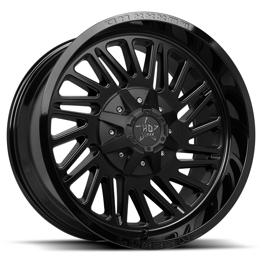 LHD19 22X12 5127/139.7 -44 78.1 Gloss Black Lip Matte Black Face