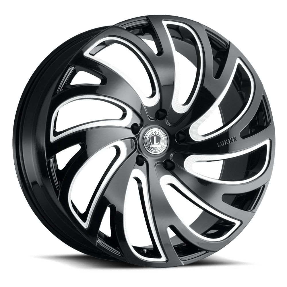 LUX23 22X8.5 5X115 +25 73.1 Gloss Black Milled