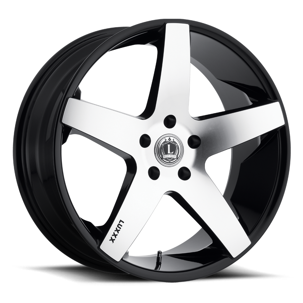 LUX15 20X8.5 5X115 +30 73.1 Gloss Black Machined Face