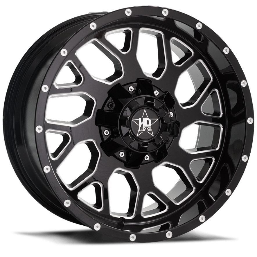 LHD8 20X9 8X170 +12 122.1 Gloss Black Milled