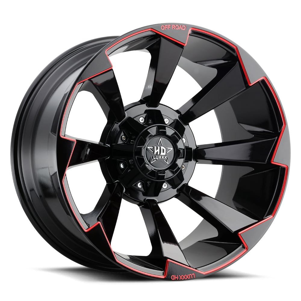 LHD16 22X12 8165/170 -44 125 Gloss Black Red Milling