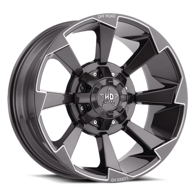 Luxxx Off-Road LHD16 20X9 Lava Grey / Milled Laser Cut