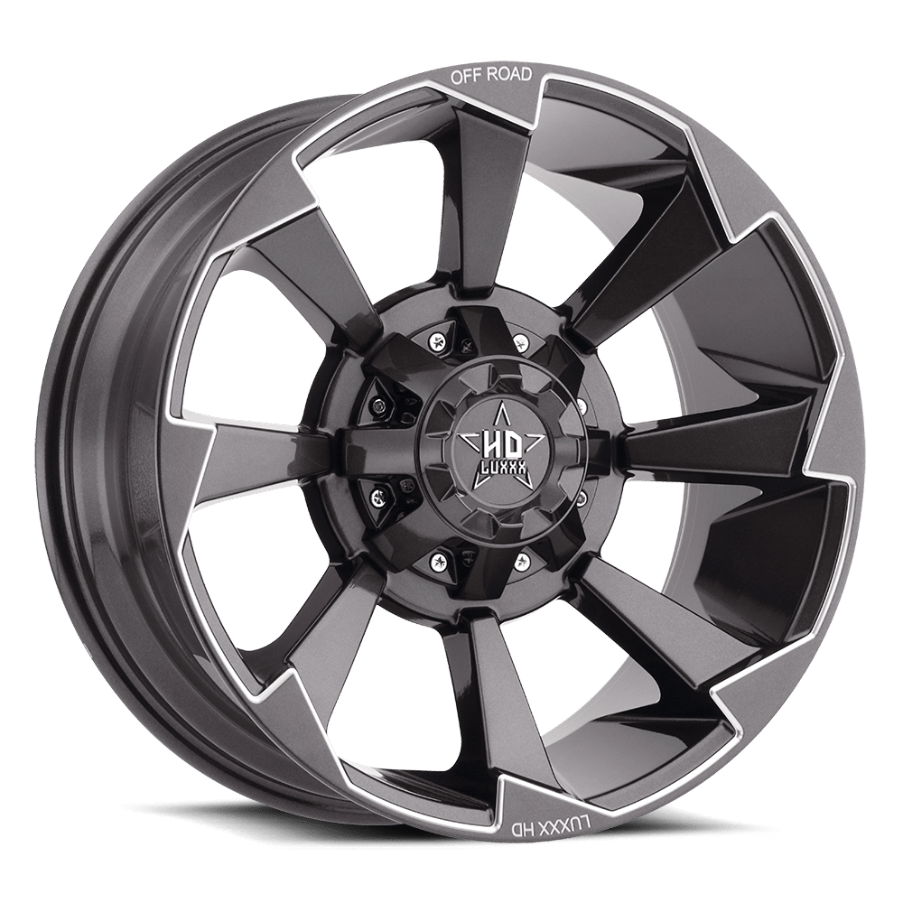 Luxxx Off-Road LHD16 20X9 Lava Grey / Milled Laser Cut