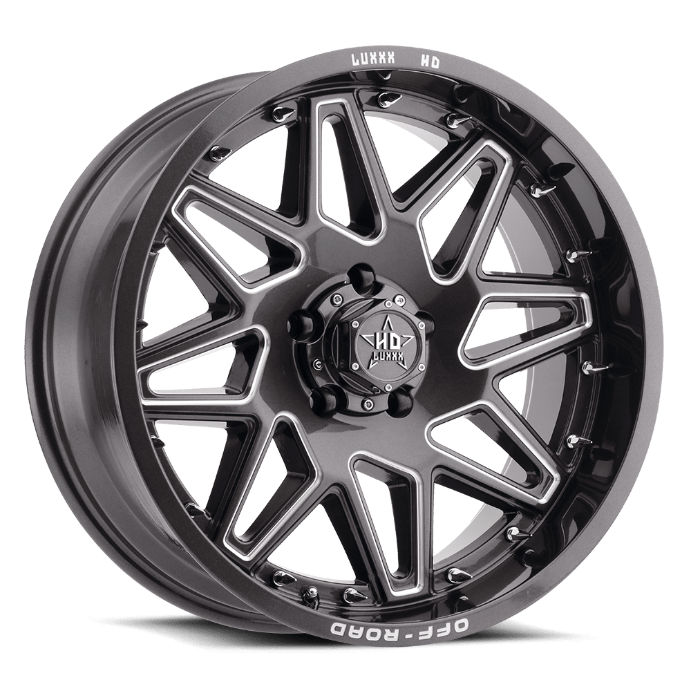 Luxxx Off-Road LHD17 20X9 Lava Grey / Milled Laser Cut