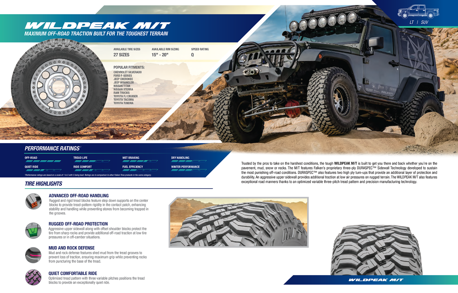 35X12.50R20 Falken WILDPEAK M/T (MT01) 121Q 10PLY - Image 4