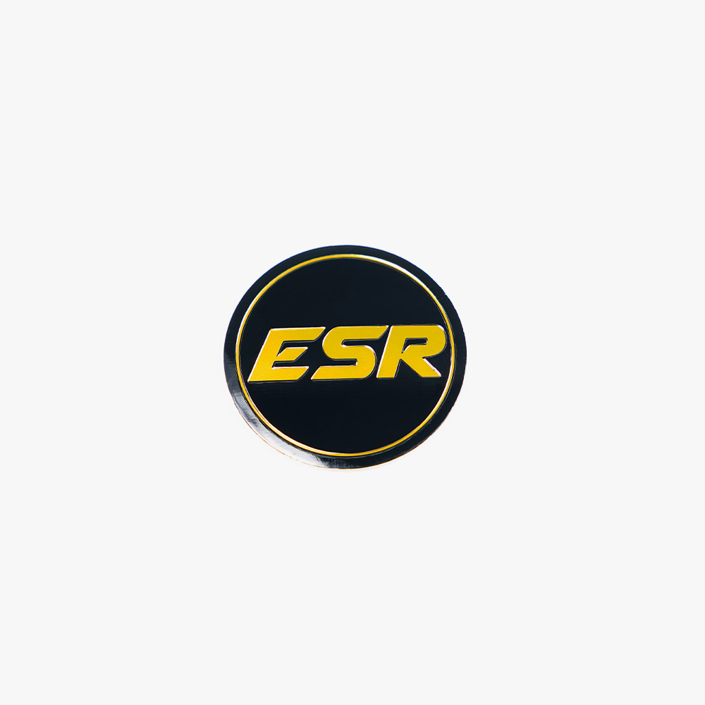 SR08 LOGO BLACK WITH GOLD ESR SILVER CAP