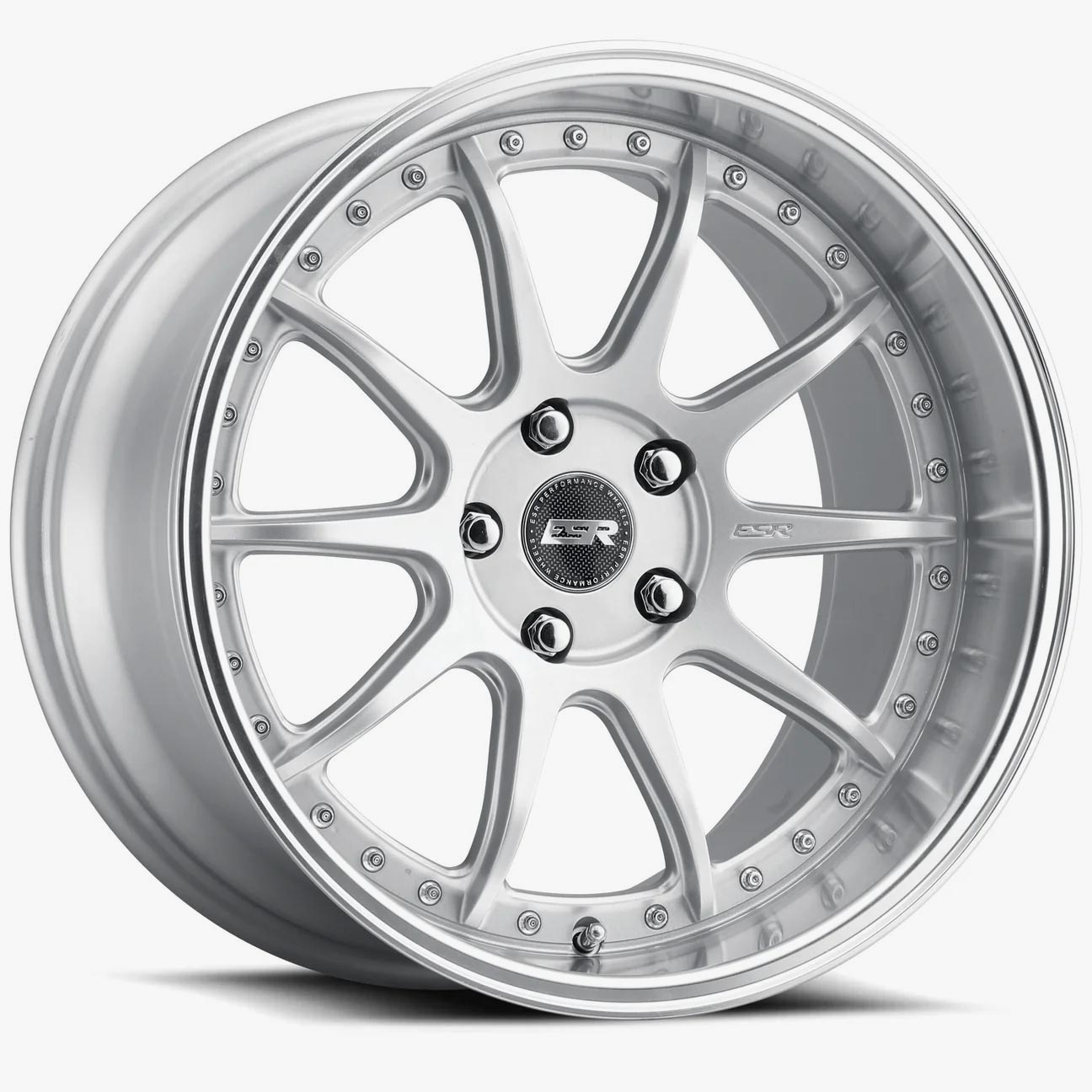 18X8.5 5X112 +35 66.6 HYPER SILVER MACHINE LIP CS12 88551235 CS12HS-ML