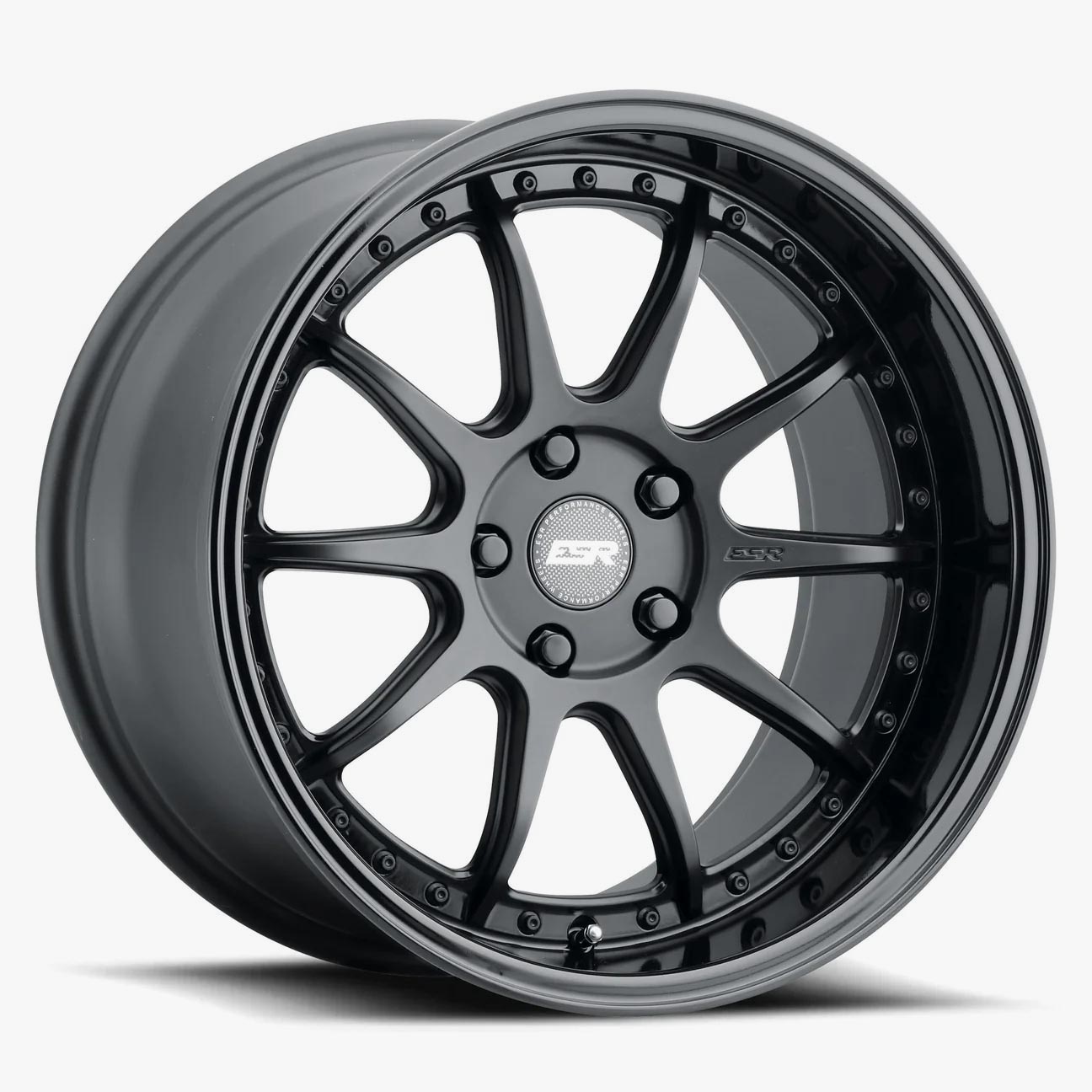 18X9.5 5X100 +35 72.56 MATTE BLACK GLOSS BLACK LIP CS12 89550035 CS12MBLK-BL