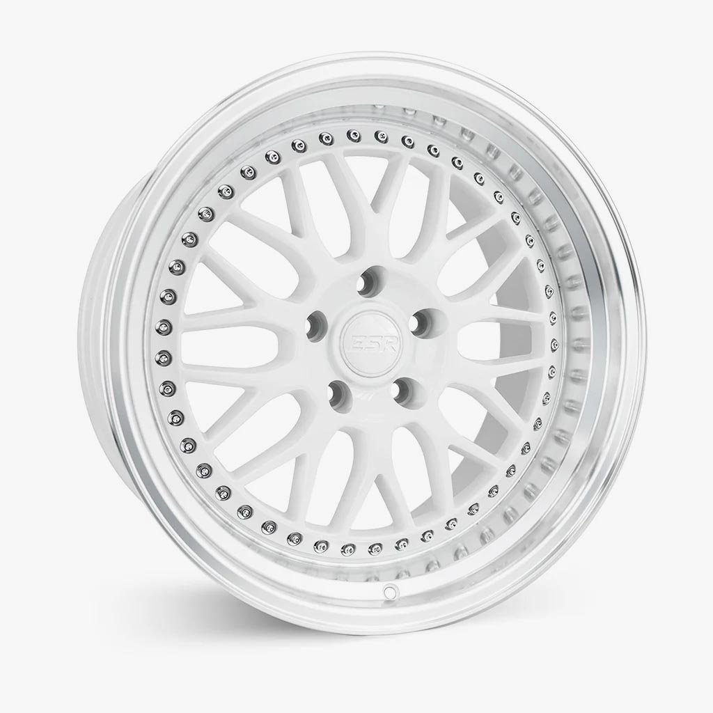 18X9.5 5X100 +35 72.56 GLOSS WHITE MACHINE LIP SR01 89550035 SR01WHT-ML