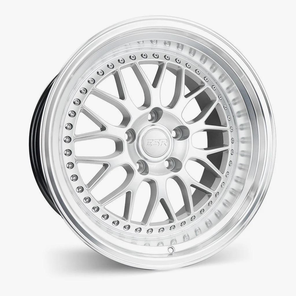 18X9.5 5X112 +35 66.6 HYPER SILVER MACHINE LIP SR01 89551235 SR01HS-ML