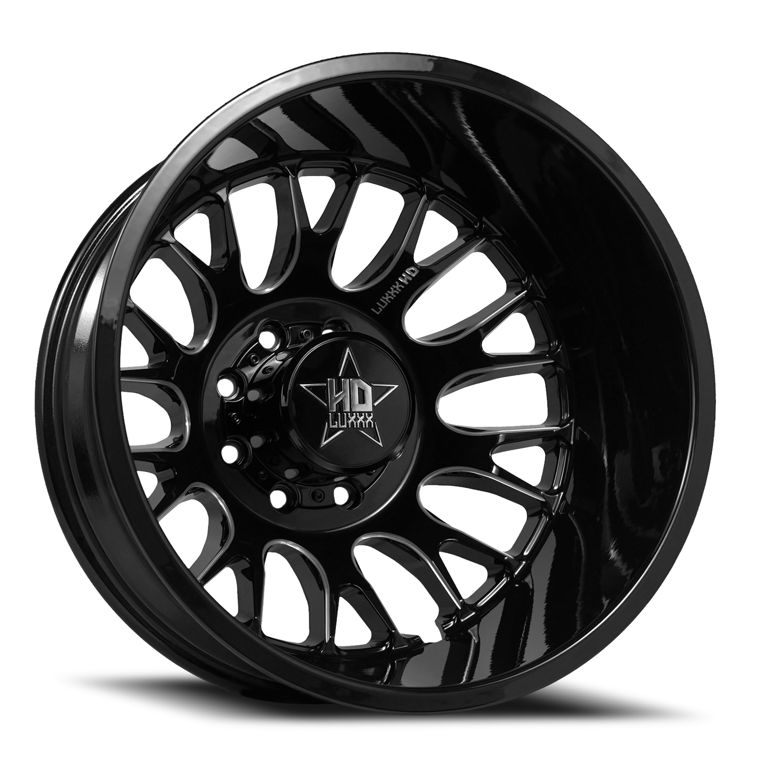 DUALLY HD34 20X8.25 8X200 -192 142 Gloss Black Milled (Rear)