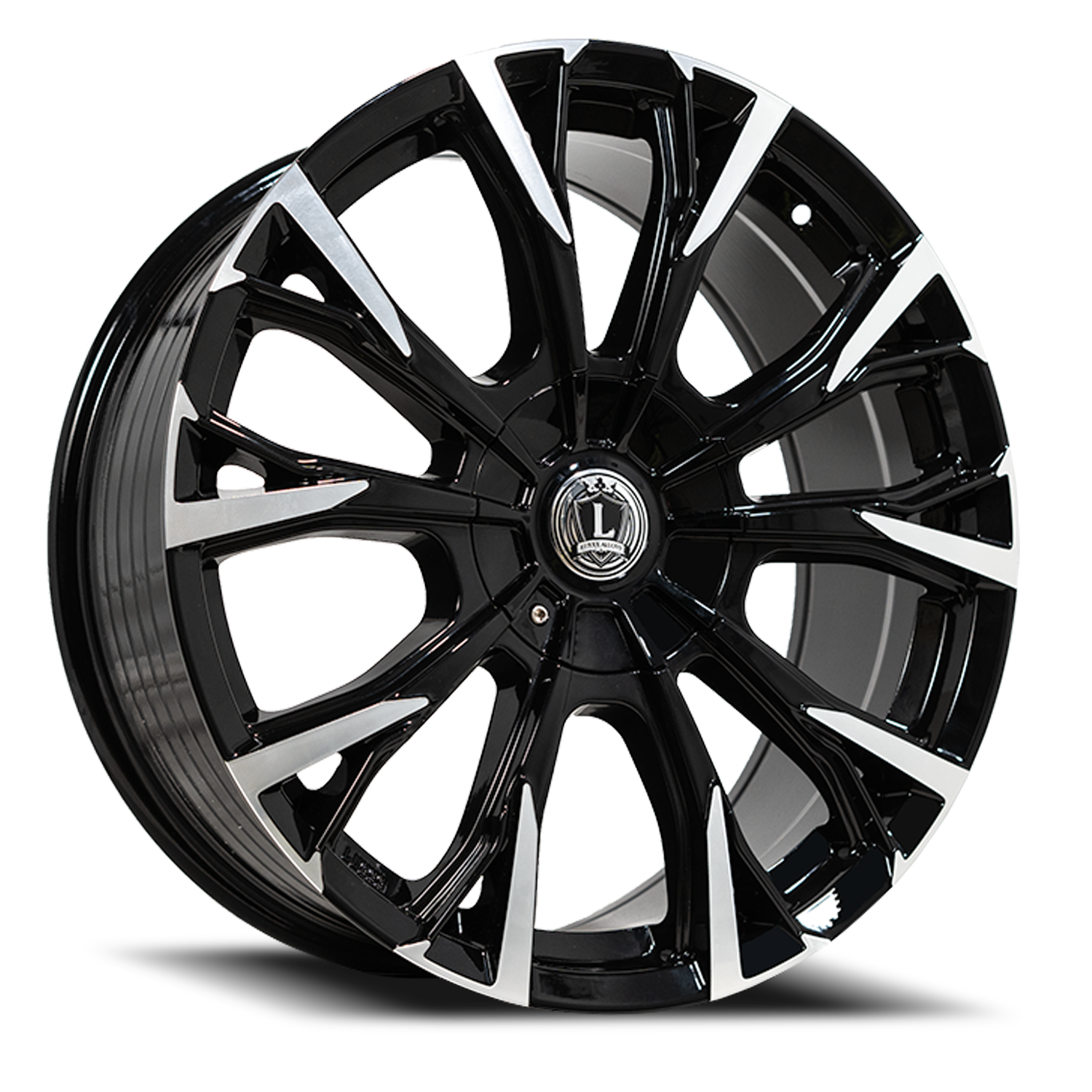 LUX46 20X8.5 5115/127 +31 78.1 Gloss Black Machined Face