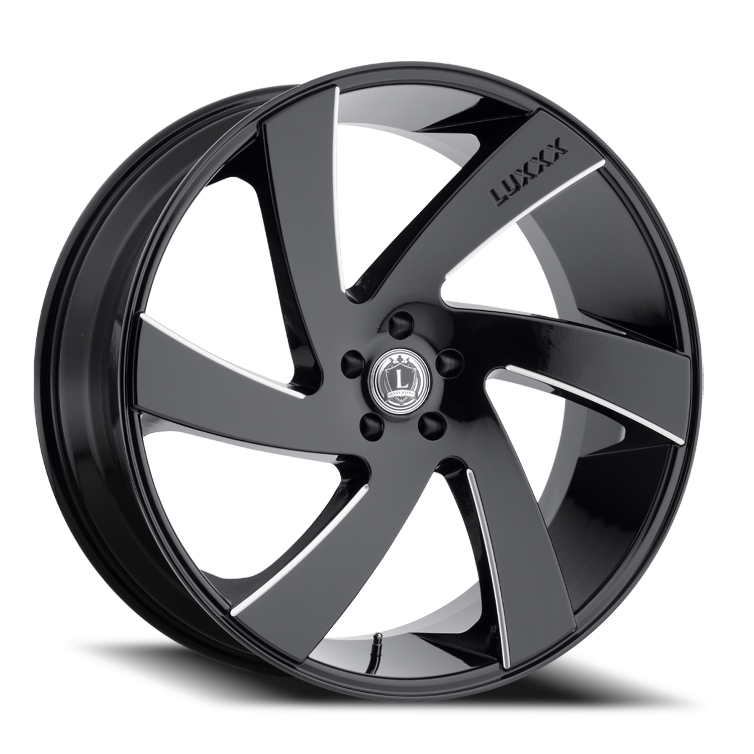 LUX10 26X10 6X135 +30 87.1 Gloss Black Milled