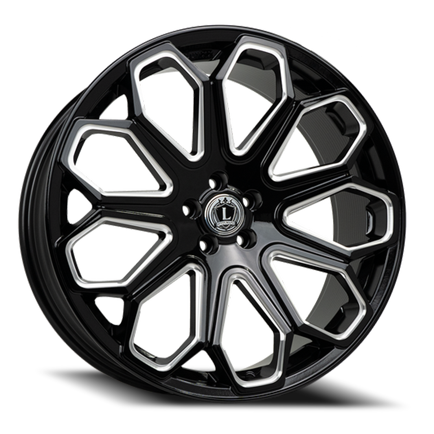 LUX29 22X9 6X139.7 +27 78.1 Gloss Black Milled
