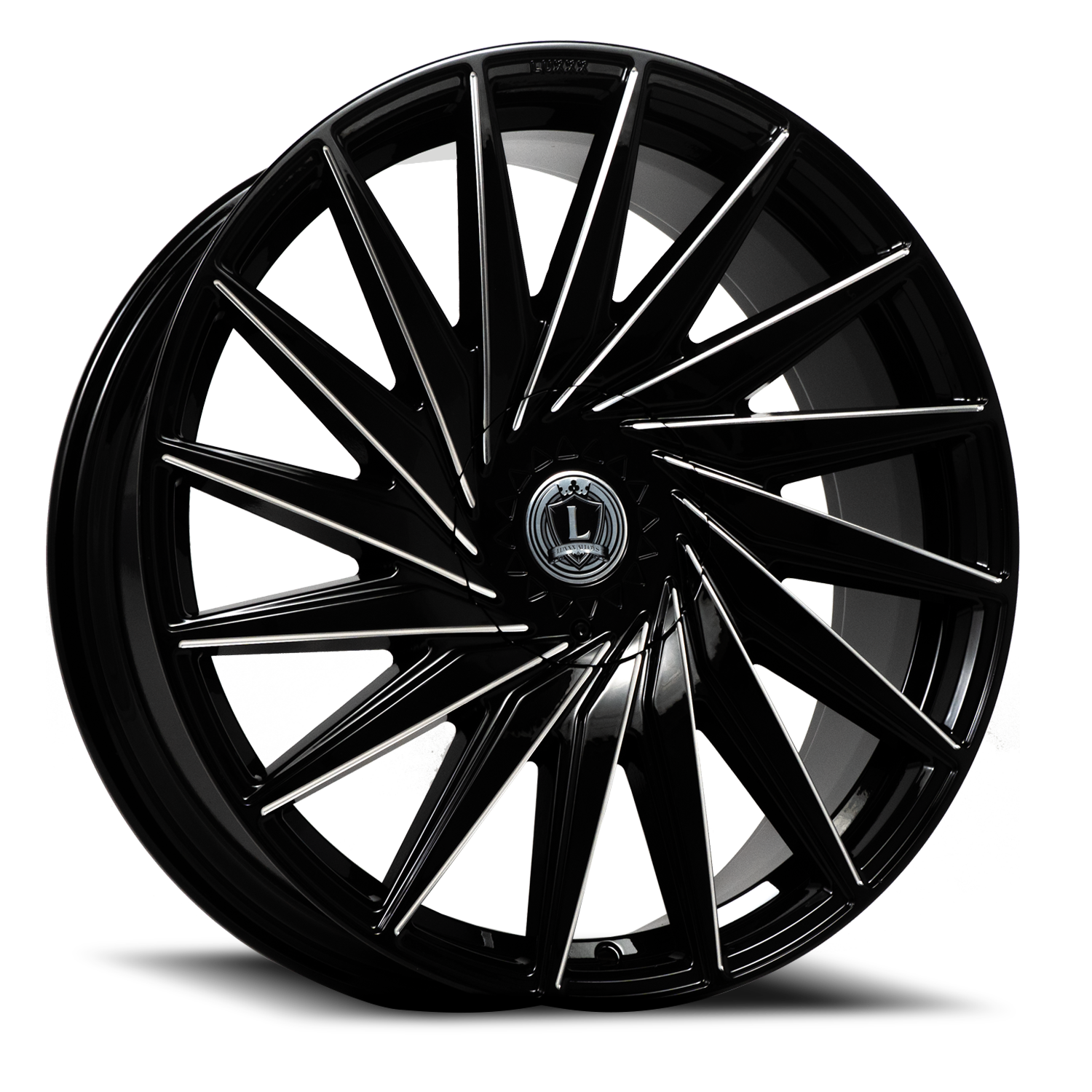 LUX34 22X9 5115/120 +15 73.1 Gloss Black Milled