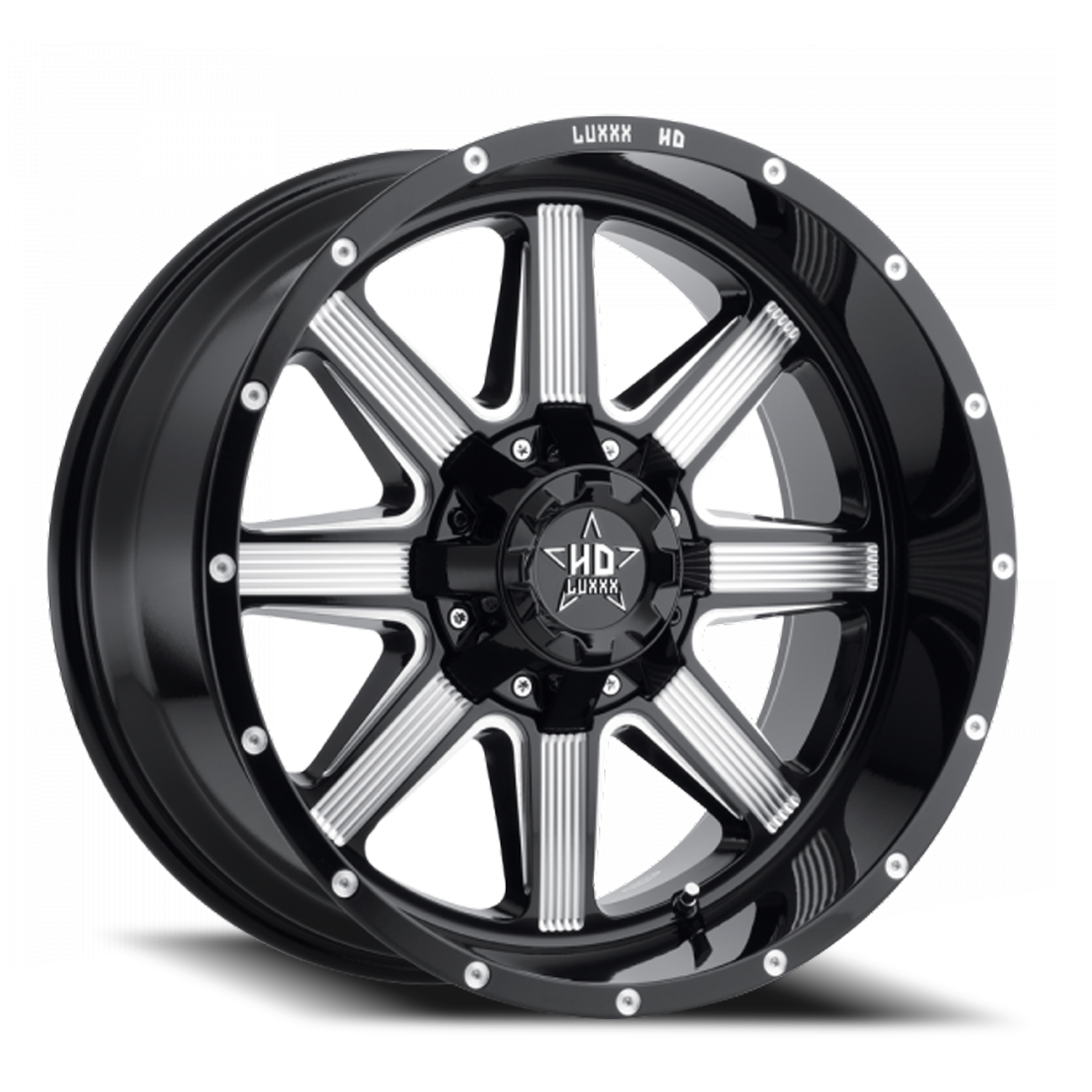LHD10 20X10 8X170 -18 125 Gloss Black Milled
