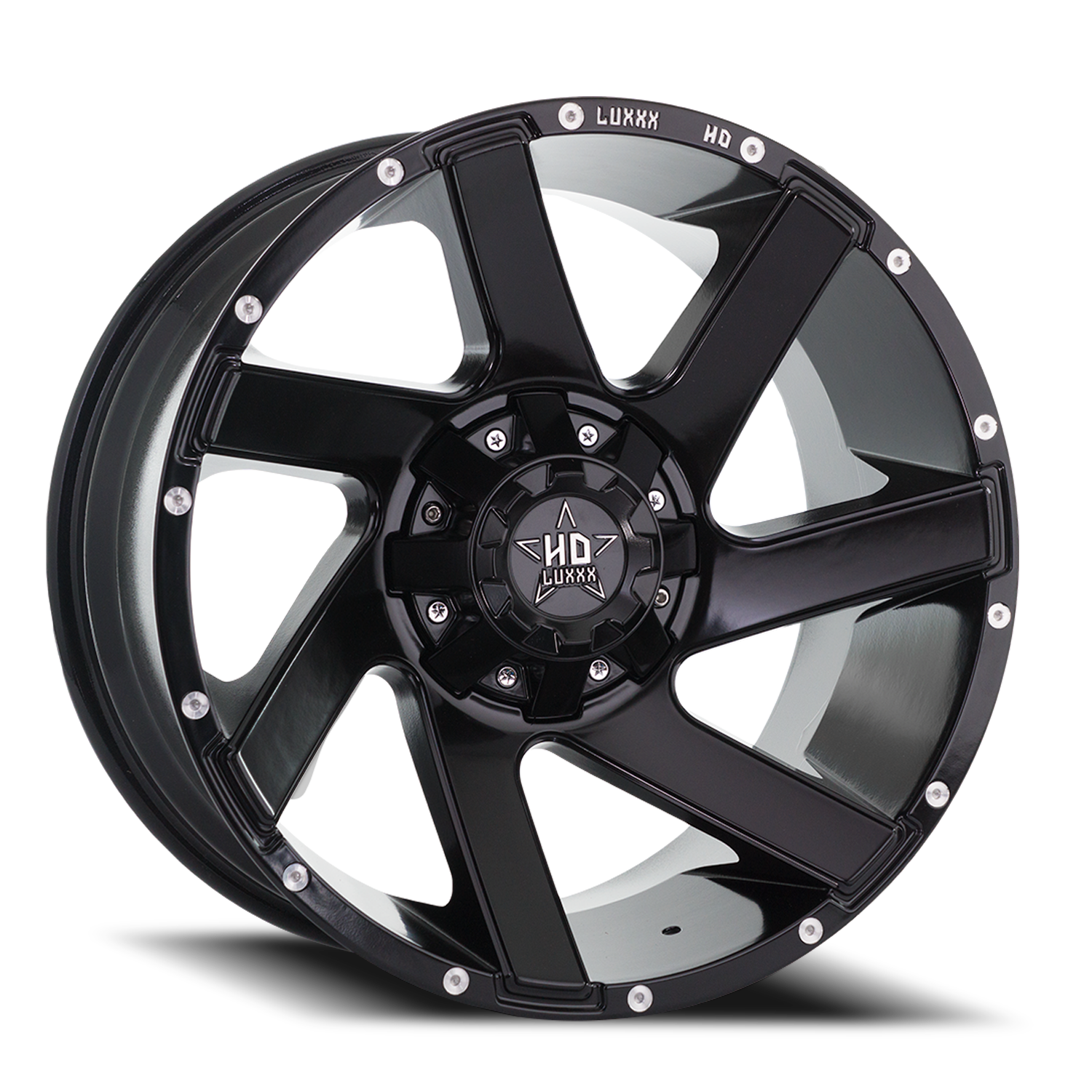 LHD11 20X10 5127/139.7 -24 78.1 Satin Black Milled HD & Rivet
