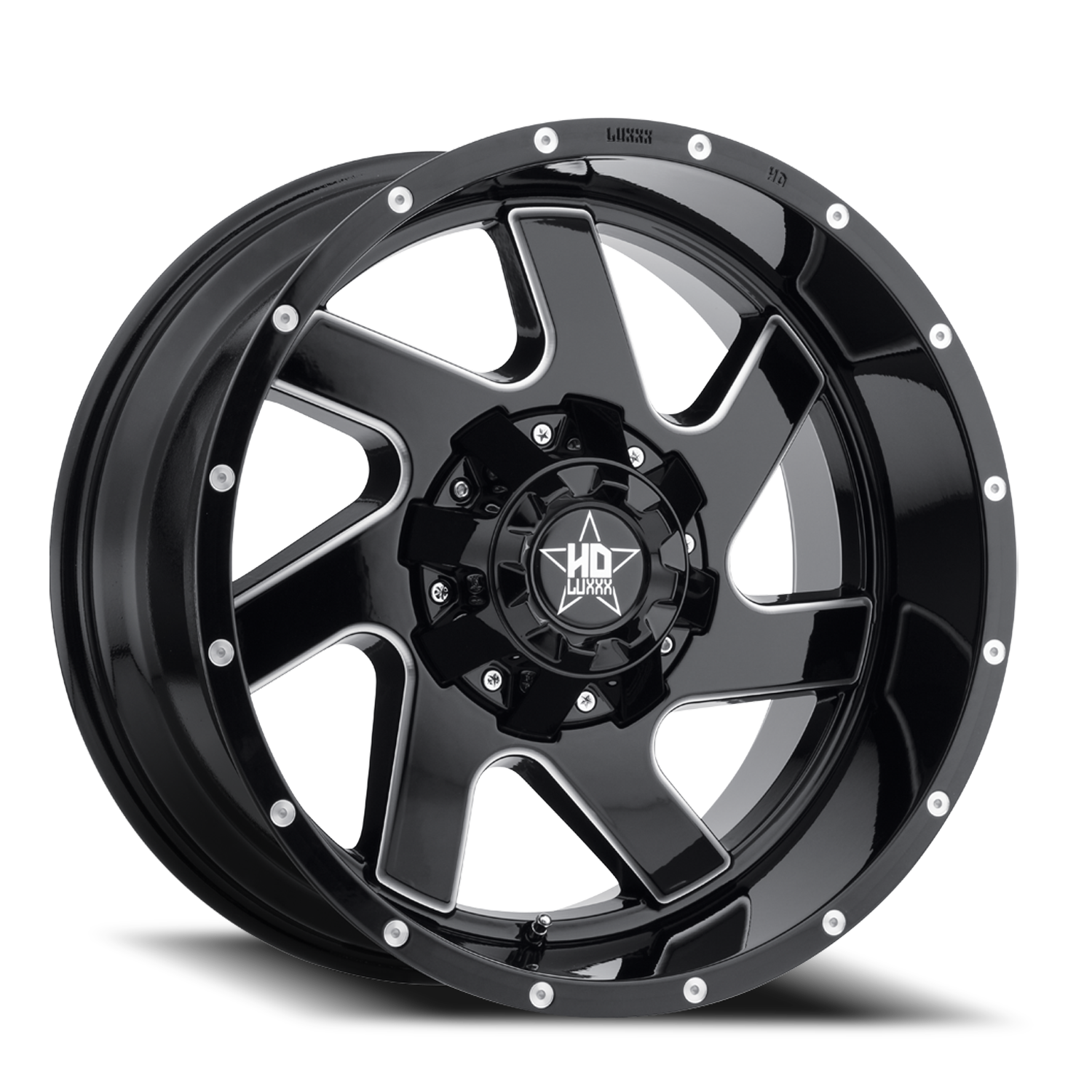 LHD1 20X10 8X180 -18 125 Gloss Black Milled