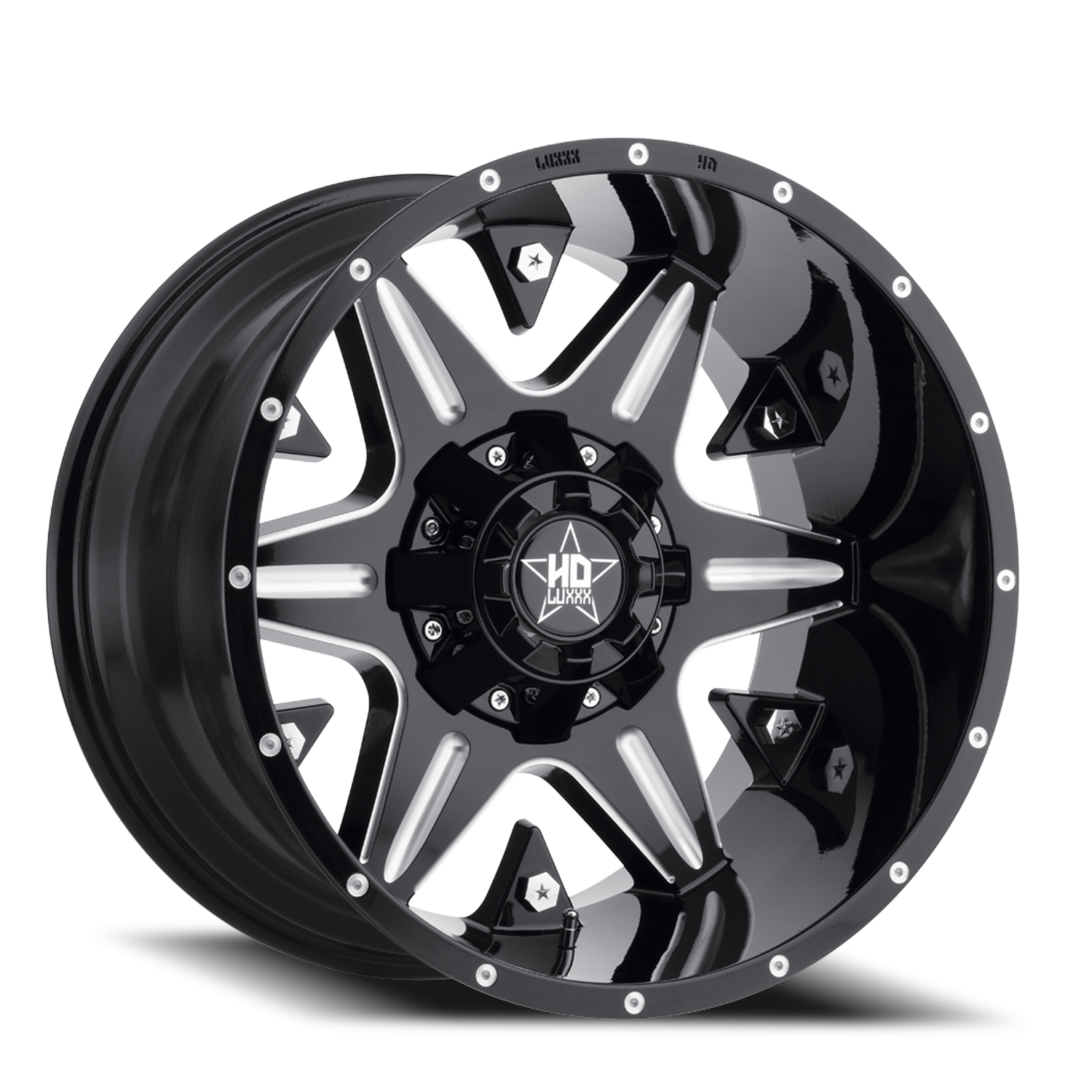 LHD3 22X14 8X180 -76 124.3 Gloss Black Milled