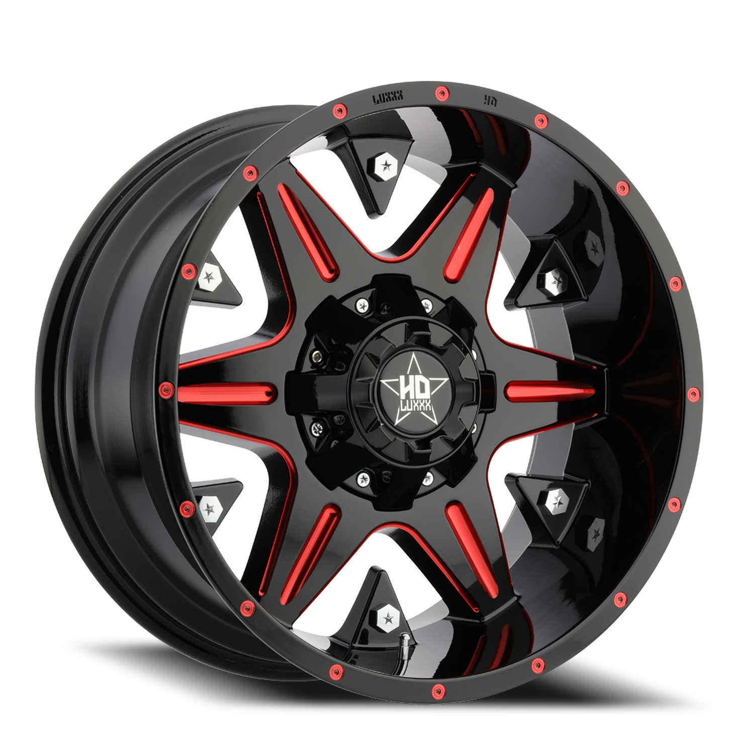 LHD3 20X10 6135/139.7 -18 106.1 Gloss Black Red Milling