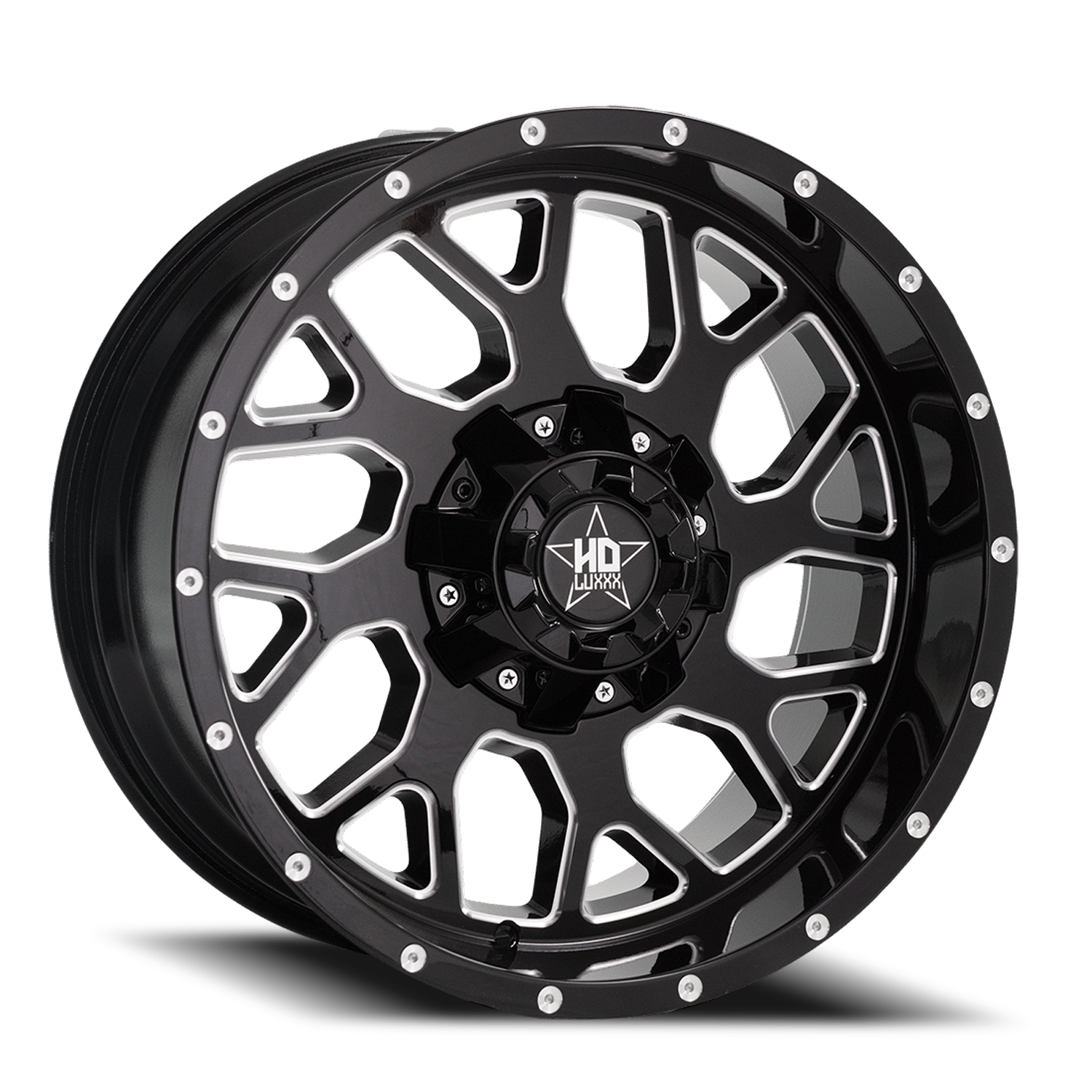 LHD8 17X9 5114/127 +6 71.5 Gloss Black Milled